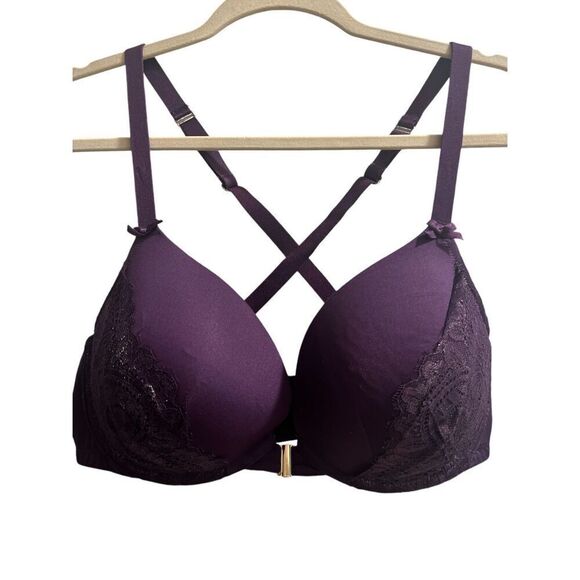 ✨Cacique Strappy Boost Plunge Sz 38DD Purple Bra✨ - Picture 5 of 11